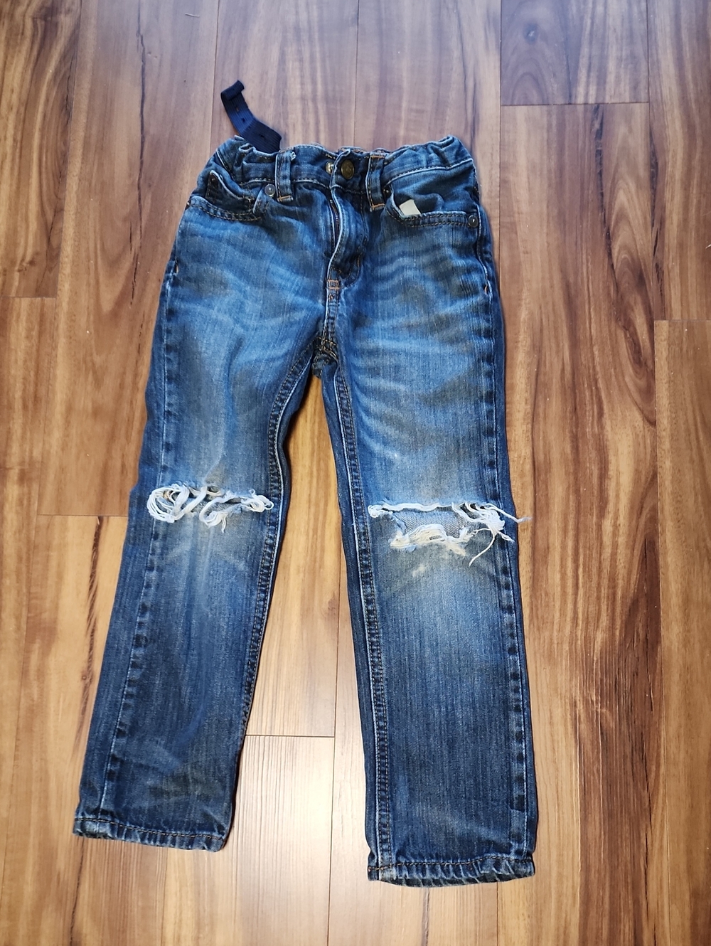 Boys' Distressed Blue Denim Jeans